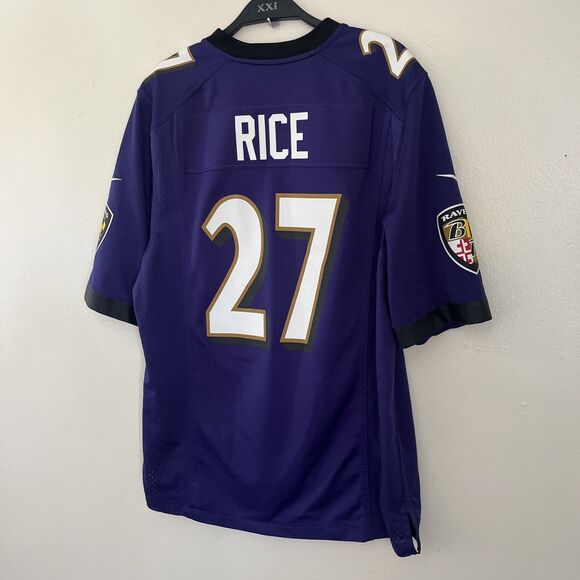 NIKE NFL On Field Official Baltimore Ravens 27 Ray Rice Jersey, Purple- Men’s S - Picture 8 of 9